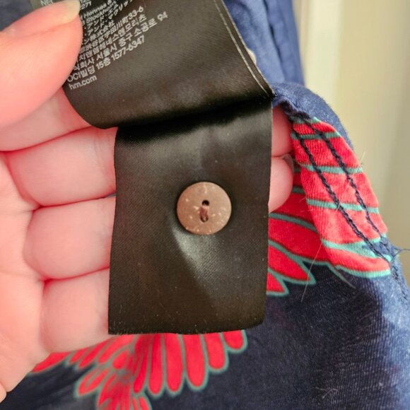 H&M L.O.G.G. Label of Graded Goods 100% Cotton Men's XL Navy Blue Hawaiian Shirt - Picture 7 of 8